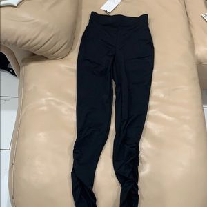 High waisted rutched pants